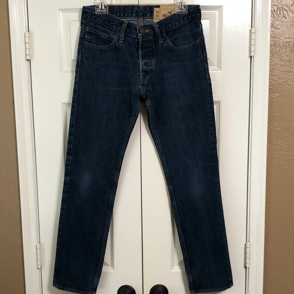 Hollister Men's Jeans Size 30X30 Dark Wash Straight Leg